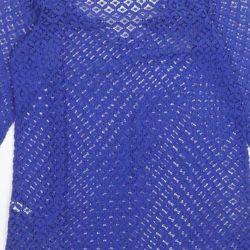 Lepel Womens Blue Cotton Shift Size S V-Neck Pullover