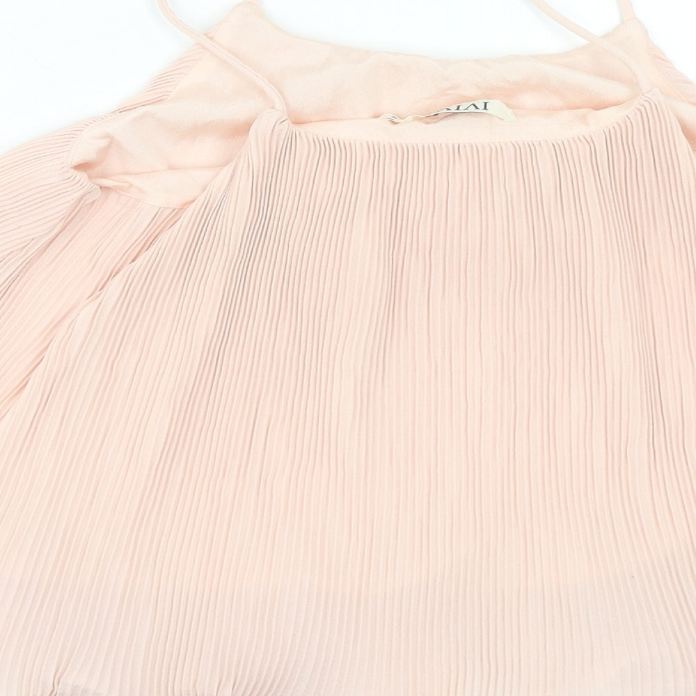 IVIVI Womens Pink Polyamide Cropped Tank Size S Round Neck