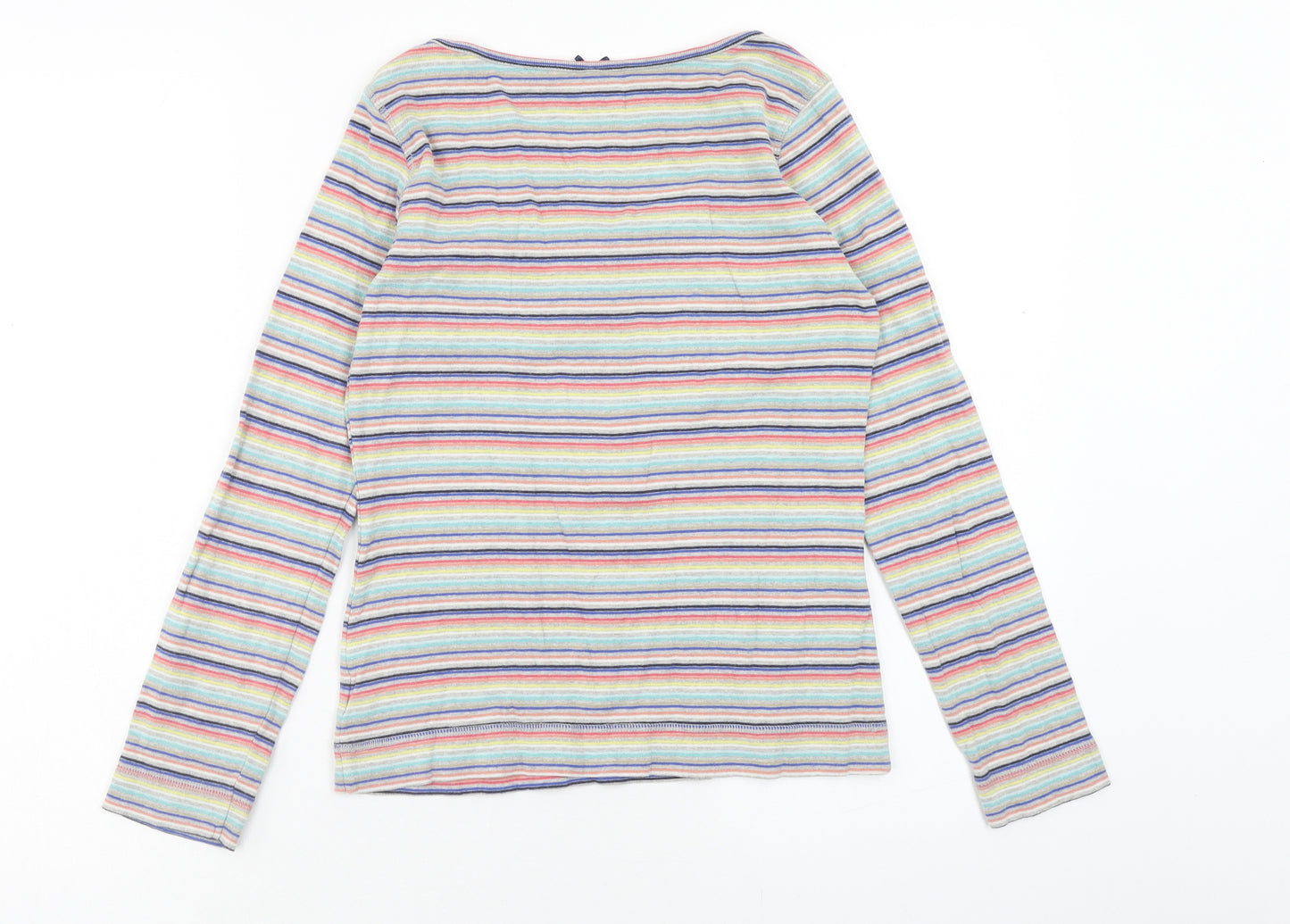 NEXT Womens Multicoloured Striped Cotton Basic T-Shirt Size 8 Round Neck