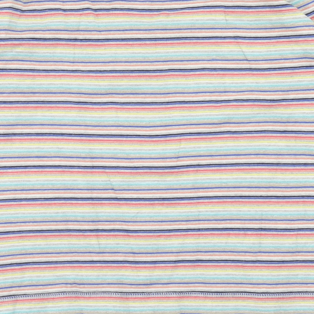 NEXT Womens Multicoloured Striped Cotton Basic T-Shirt Size 8 Round Neck
