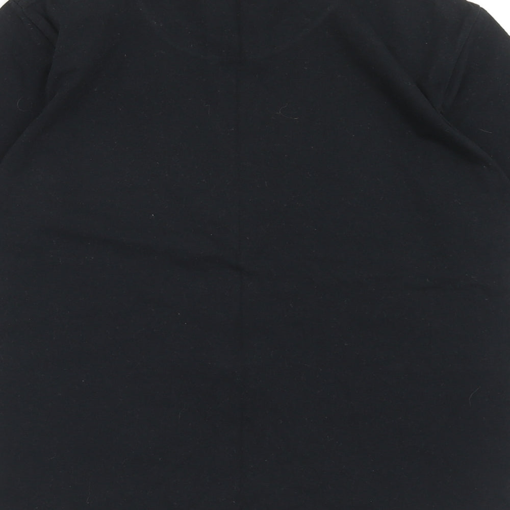 Gildan Girls Black Cotton Basic T-Shirt Size L Round Neck Pullover