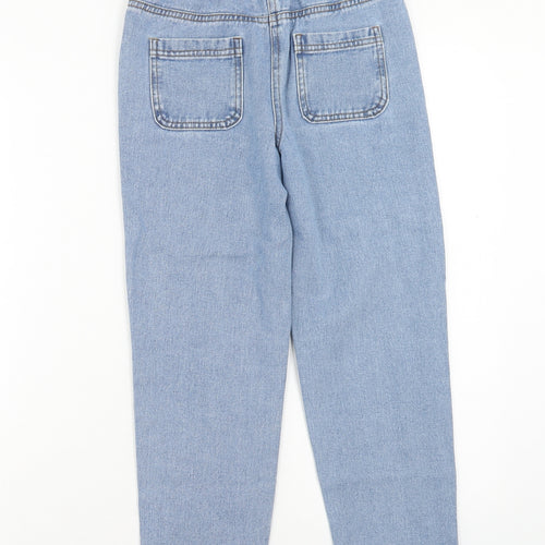 Matalan Girls Blue Cotton Straight Jeans Size 9 Months Regular Button