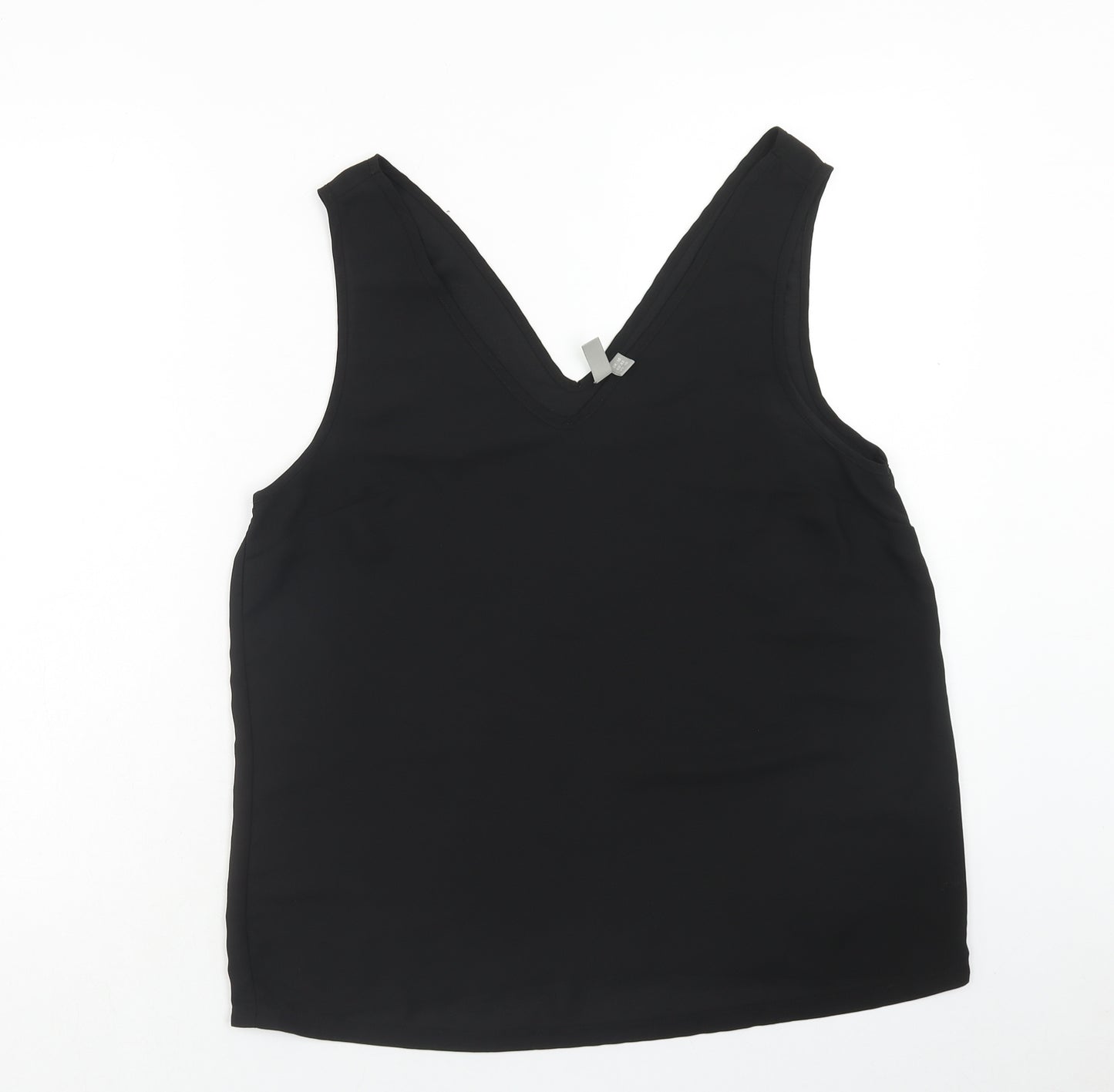 ASOS Womens Black Polyester Basic Tank Size 14 V-Neck