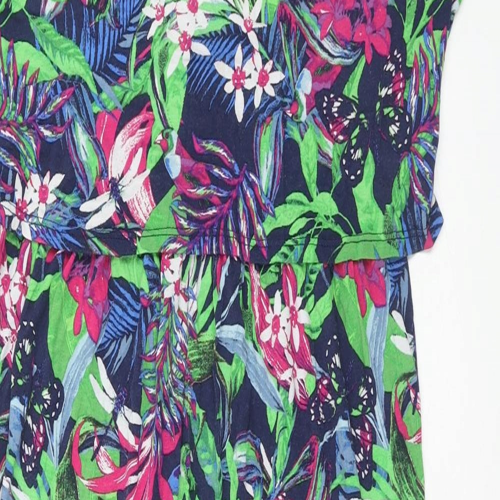 George Womens Multicoloured Geometric Viscose Fit & Flare Size 18 Scoop Neck Pullover