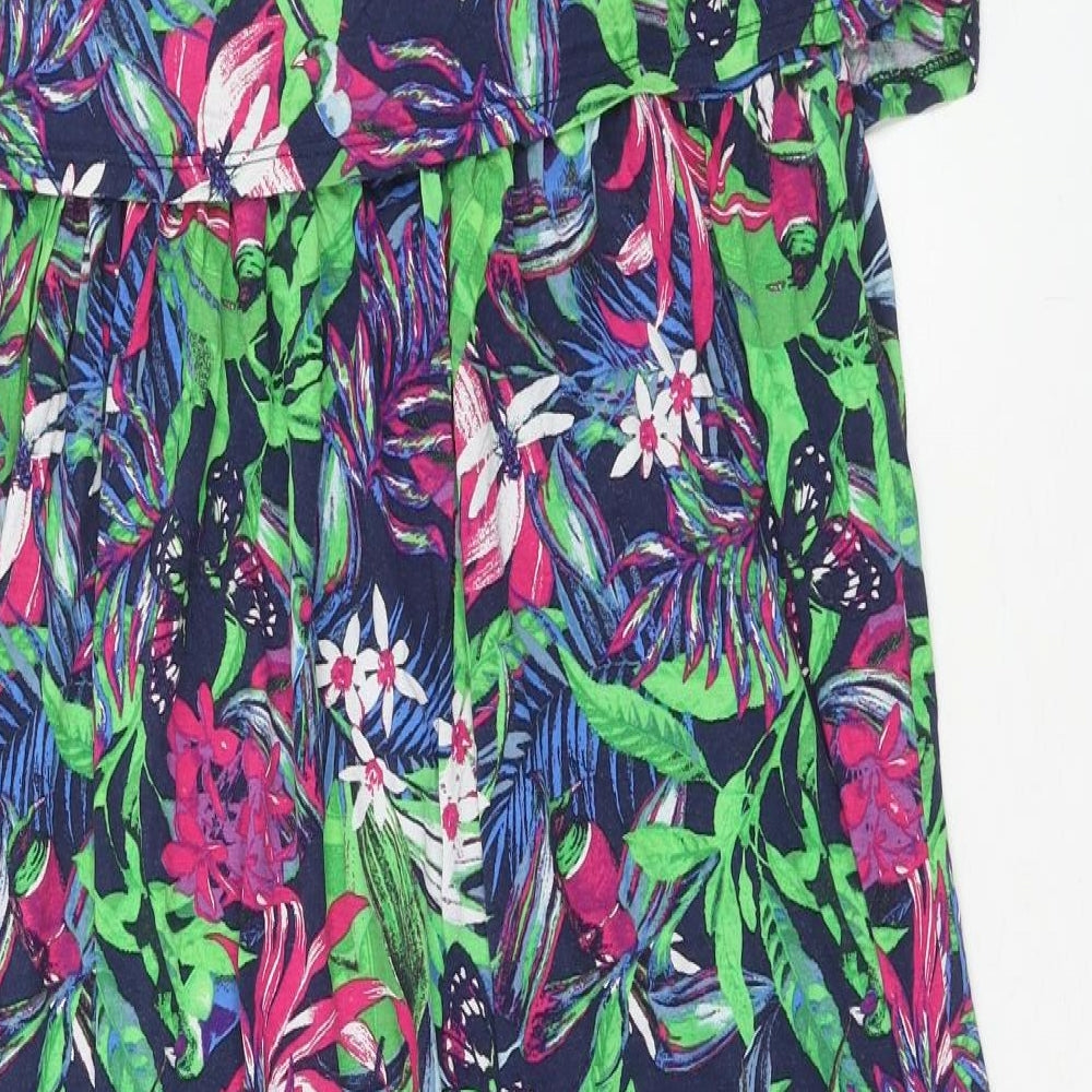 George Womens Multicoloured Geometric Viscose Fit & Flare Size 18 Scoop Neck Pullover
