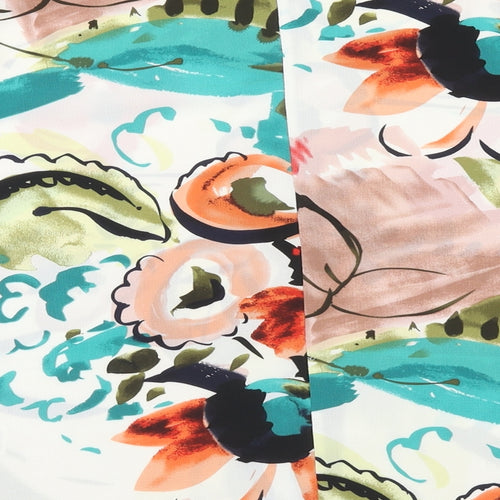 Marks and Spencer Womens Multicoloured Floral Polyester Basic Blouse Size 10 Round Neck