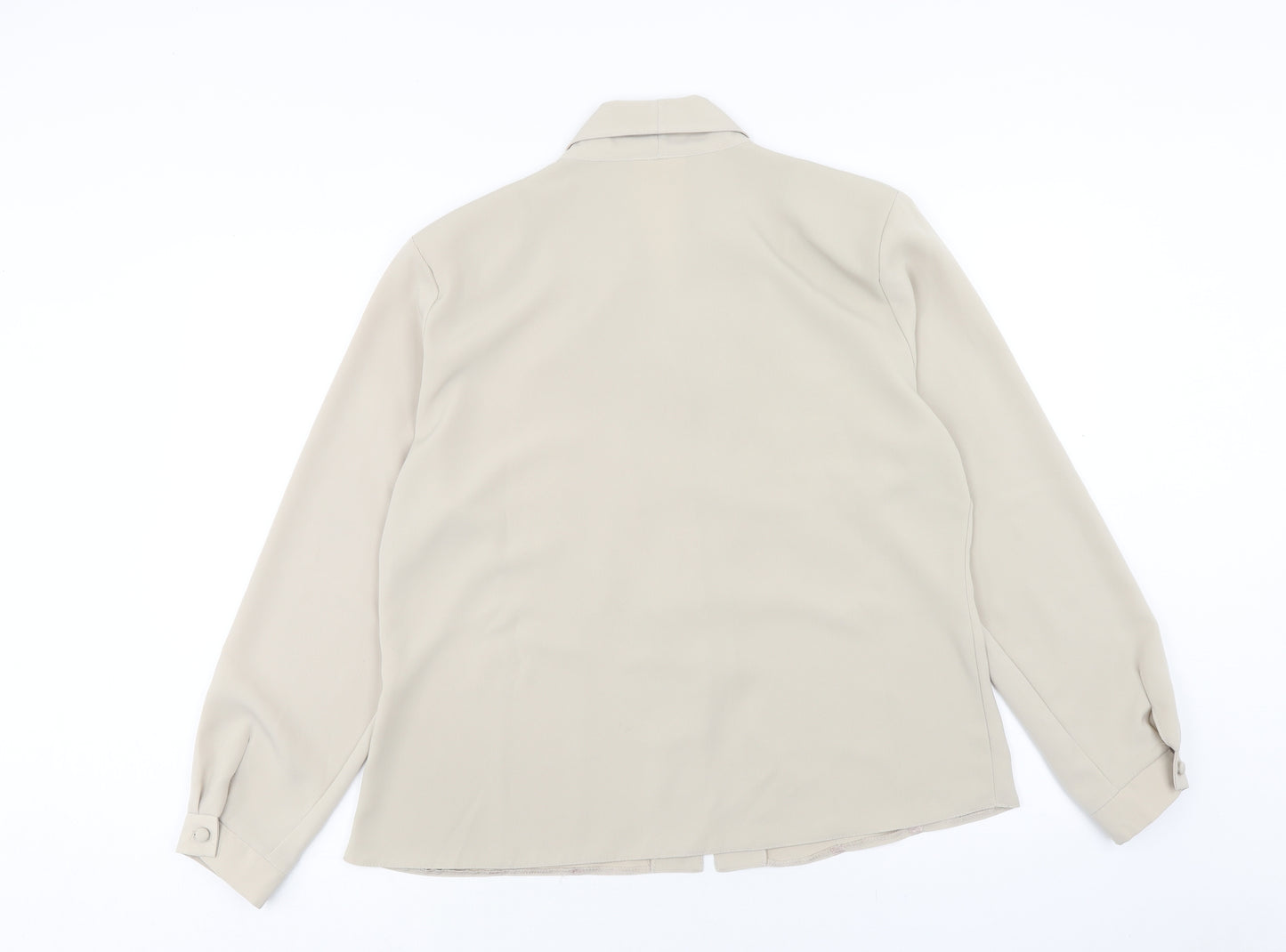 Michael Gold Womens Beige Polyester Basic Button-Up Size 18 Collared