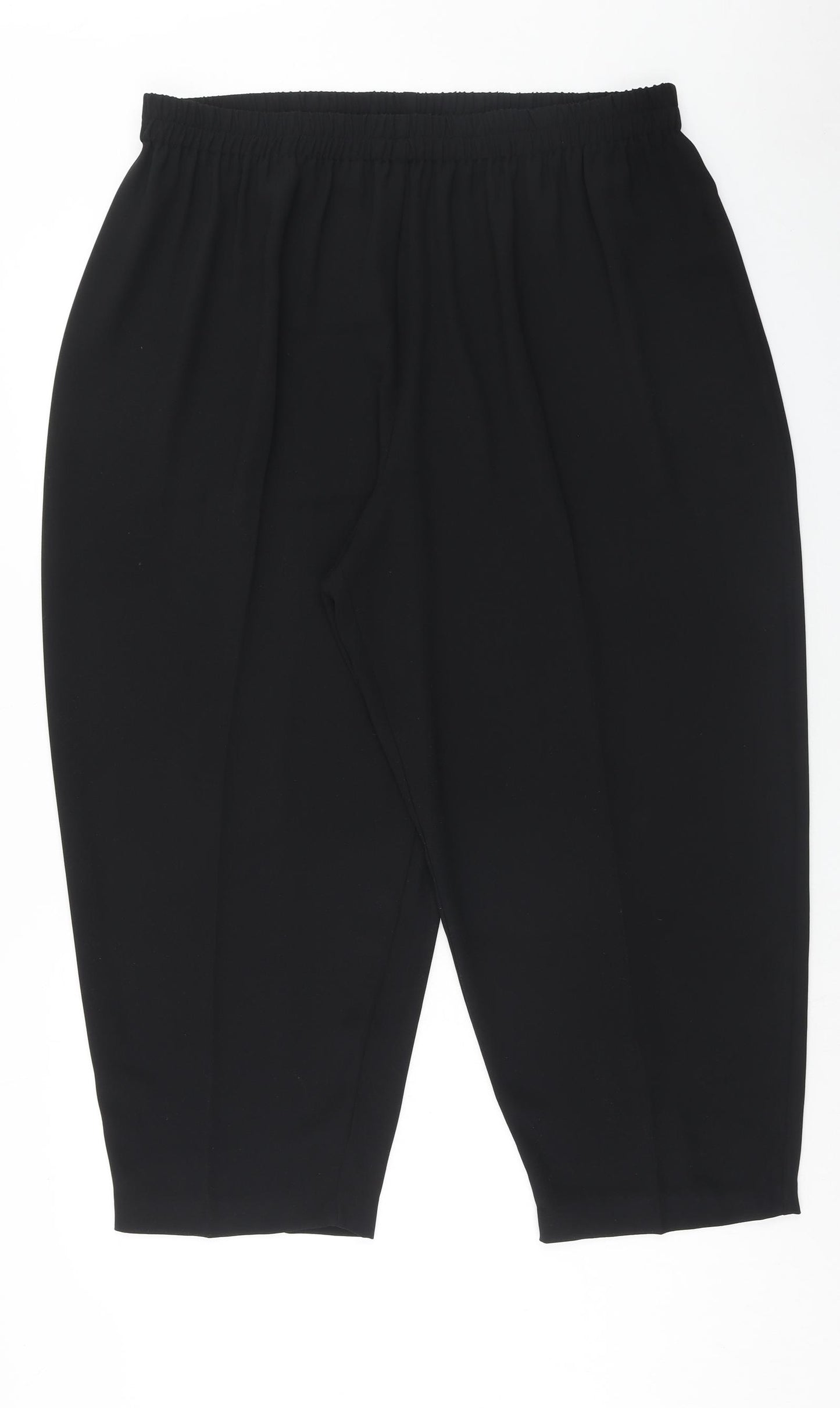 Preworn Womens Black Polyester Cropped Trousers Size 18 Regular