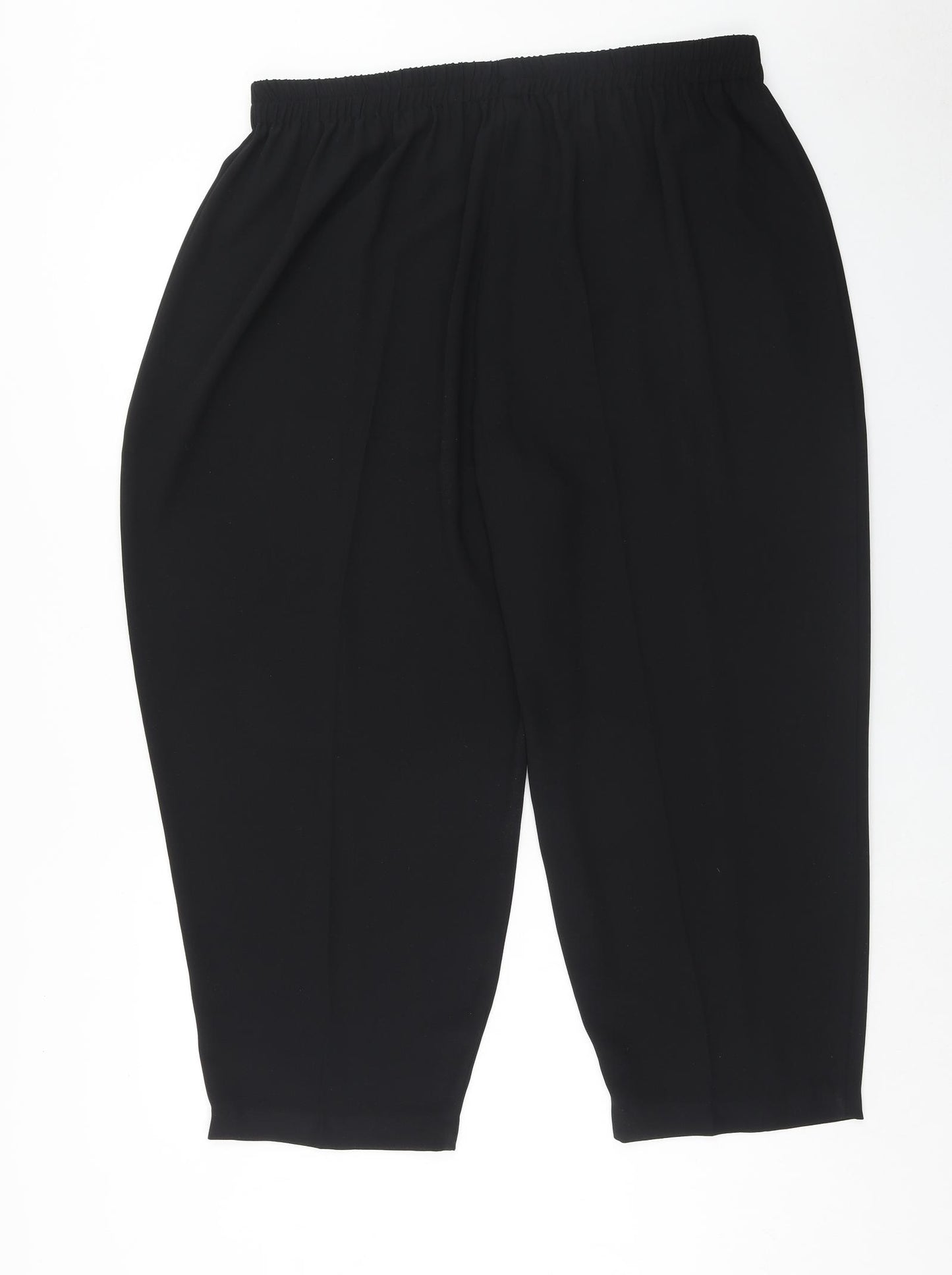 Preworn Womens Black Polyester Cropped Trousers Size 18 Regular