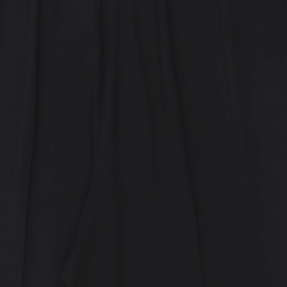 Preworn Womens Black Polyester Cropped Trousers Size 18 Regular