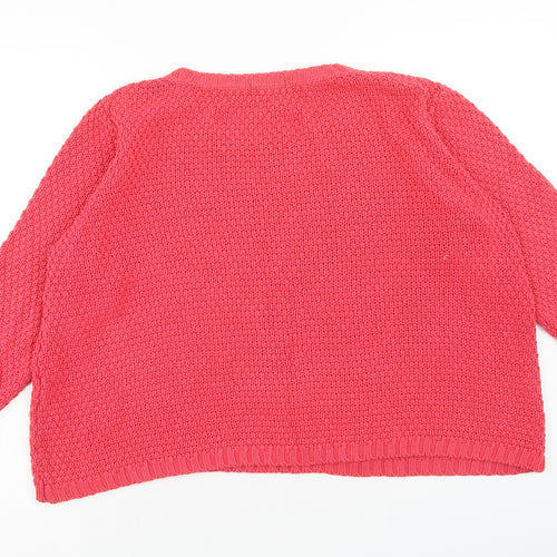 Papaya Womens Pink Scoop Neck Acrylic Pullover Jumper Size 16