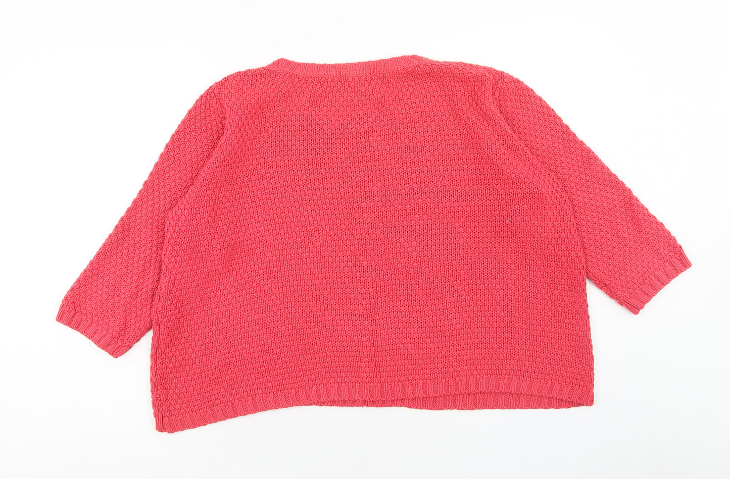 Papaya Womens Pink Scoop Neck Acrylic Pullover Jumper Size 16