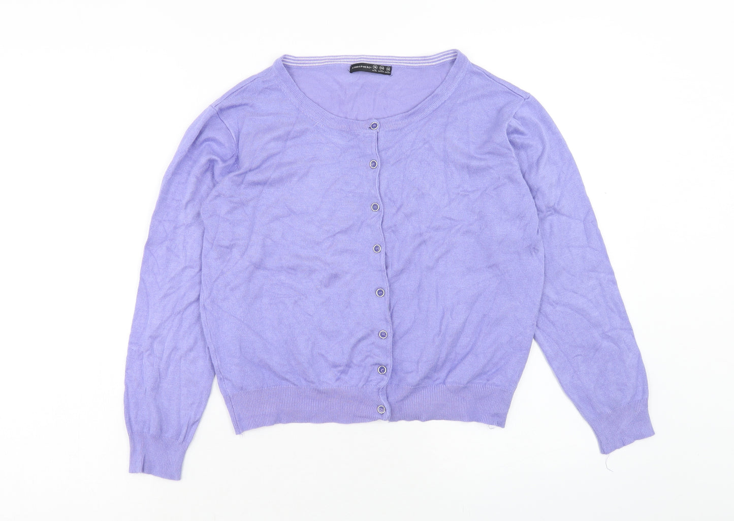 Atmosphere Womens Purple Scoop Neck Viscose Cardigan Jumper Size 16