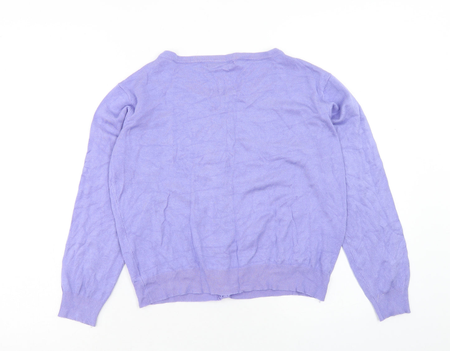 Atmosphere Womens Purple Scoop Neck Viscose Cardigan Jumper Size 16