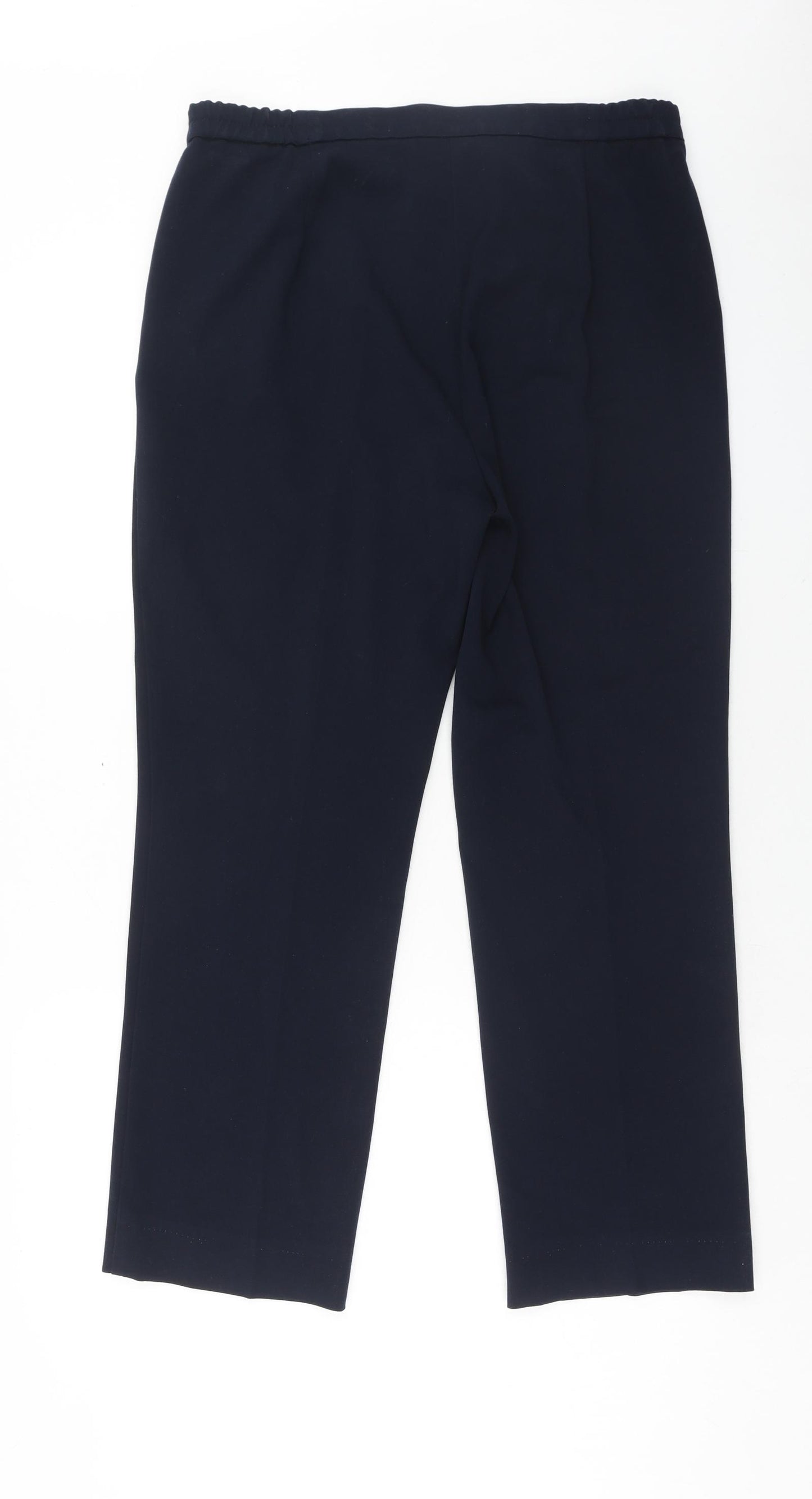 Marks and Spencer Womens Blue Polyester Trousers Size 12 Slim Zip
