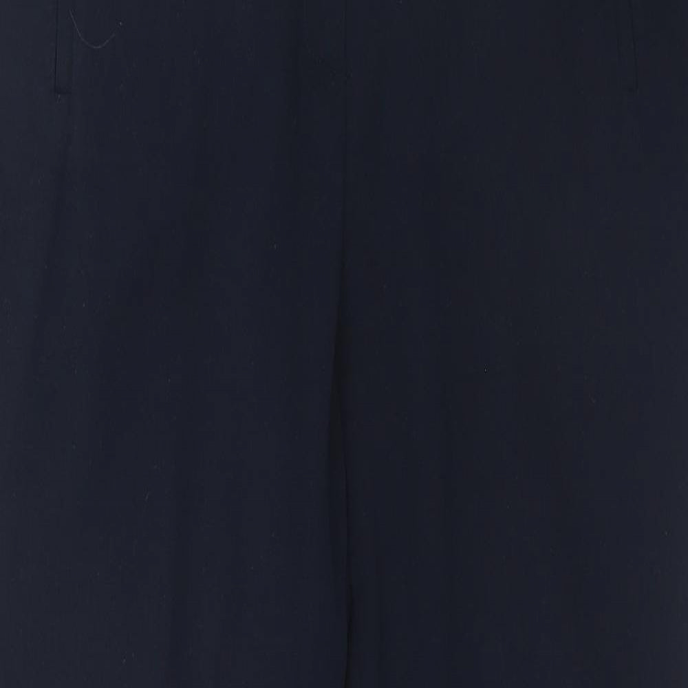 Marks and Spencer Womens Blue Polyester Trousers Size 12 Slim Zip