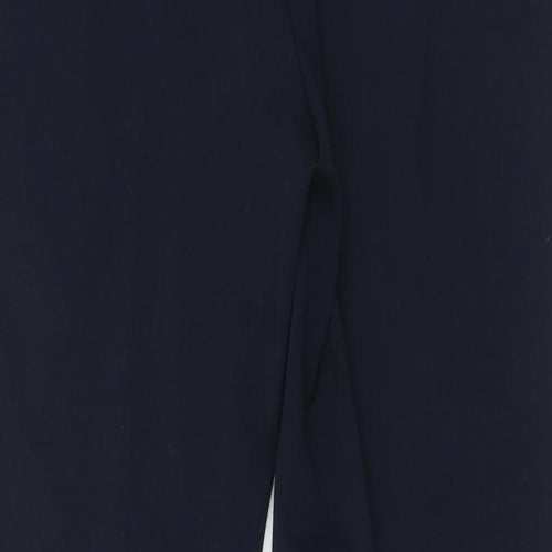 Marks and Spencer Womens Blue Polyester Trousers Size 12 Slim Zip