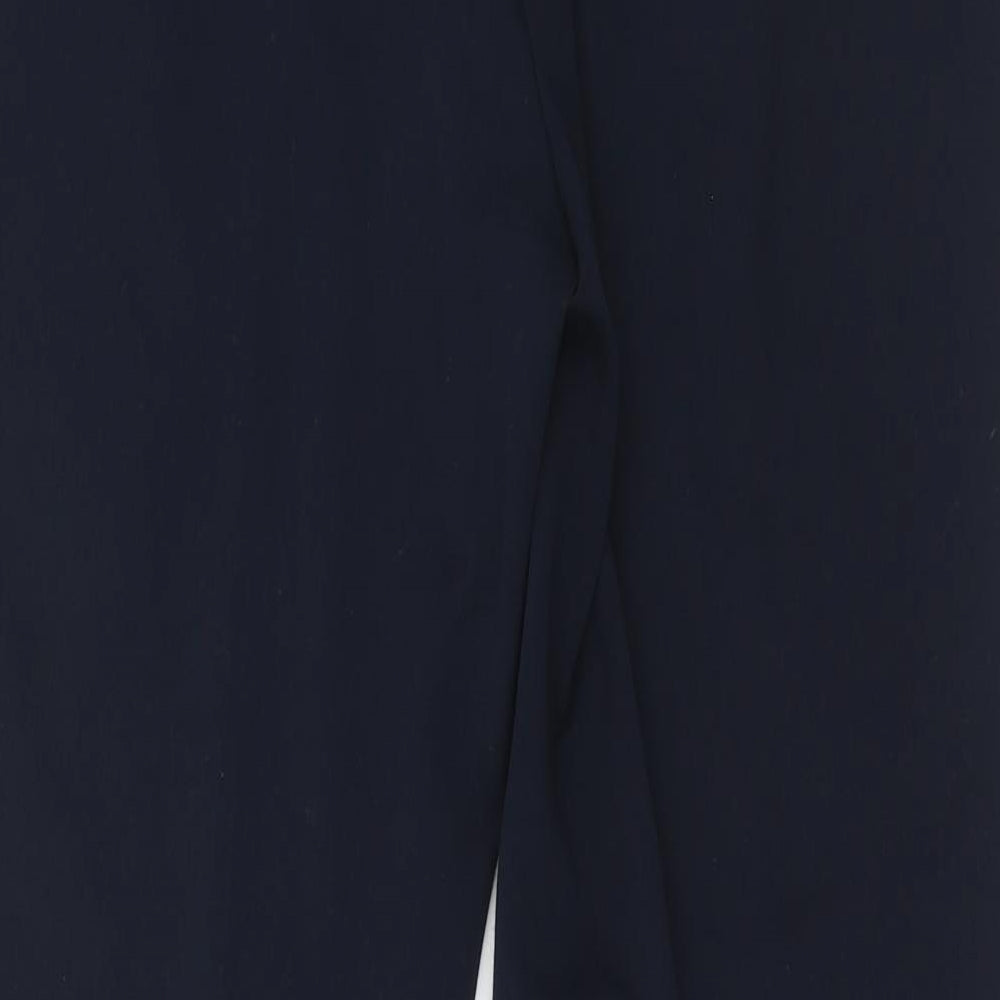 Marks and Spencer Womens Blue Polyester Trousers Size 12 Slim Zip