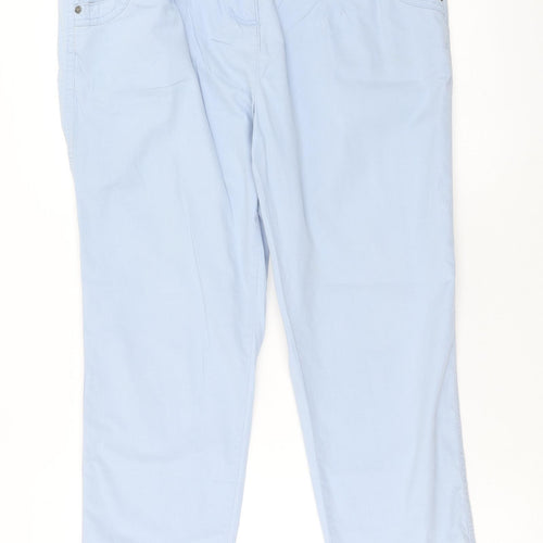 Authentic Womens Blue Cotton Trousers Size 34 in Regular Zip