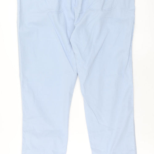 Authentic Womens Blue Cotton Trousers Size 34 in Regular Zip