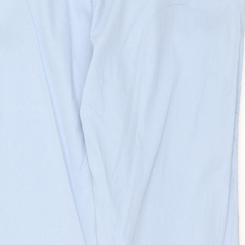 Authentic Womens Blue Cotton Trousers Size 34 in Regular Zip