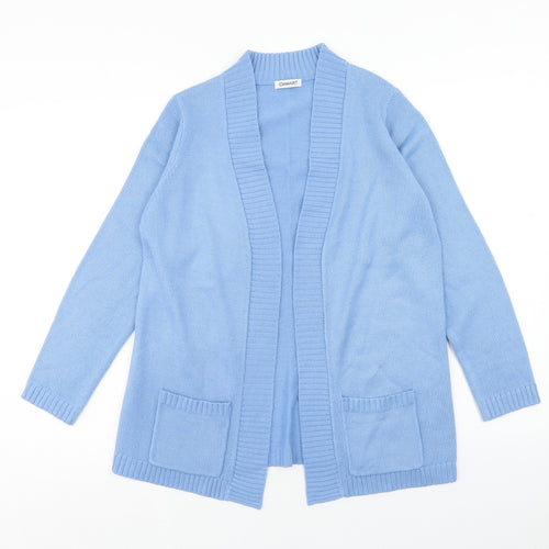 Damart Womens Blue V-Neck Acrylic Cardigan Jumper Size 10 - Size 10-12