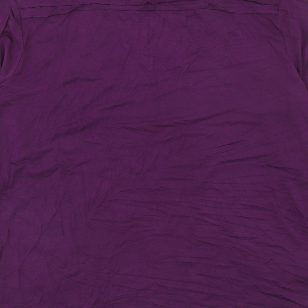 CC Womens Purple Viscose Basic Blouse Size M Scoop Neck