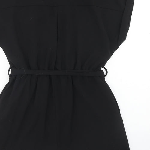 New Look Womens Black Polyester Playsuit One-Piece Size 8 Button