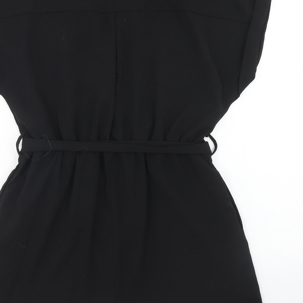 New Look Womens Black Polyester Playsuit One-Piece Size 8 Button