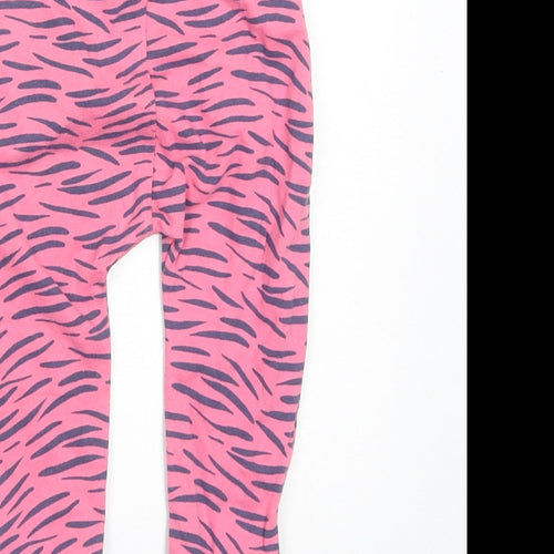 Mothercare Girls Pink Geometric Cotton Jogger Trousers Size 9-12 Months Pullover