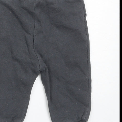 F&F Boys Grey Cotton Jogger Trousers Size 3-6 Months Drawstring