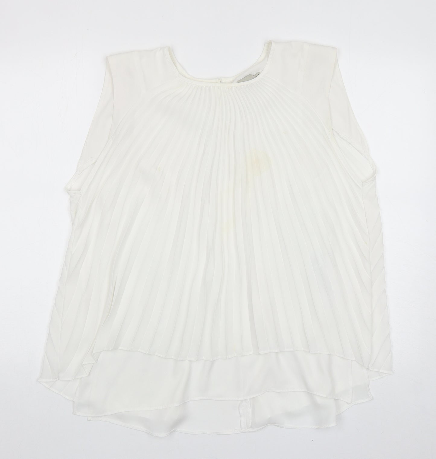 ASOS Womens White Polyester Basic Tank Size 14 Round Neck