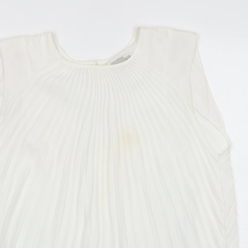 ASOS Womens White Polyester Basic Tank Size 14 Round Neck