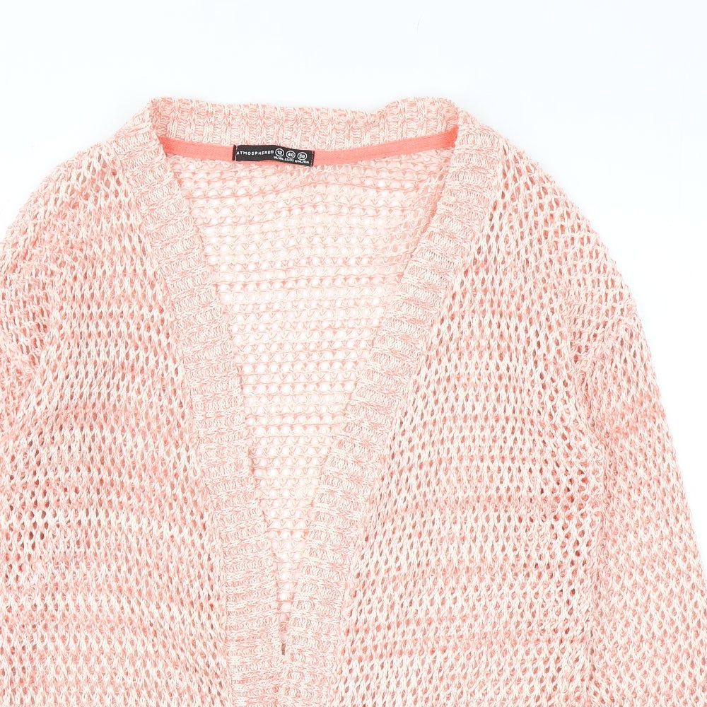 Atmosphere Womens Pink V-Neck Acrylic Cardigan Jumper Size 12