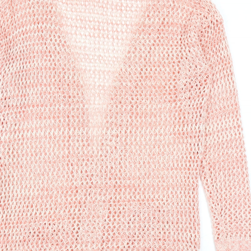 Atmosphere Womens Pink V-Neck Acrylic Cardigan Jumper Size 12