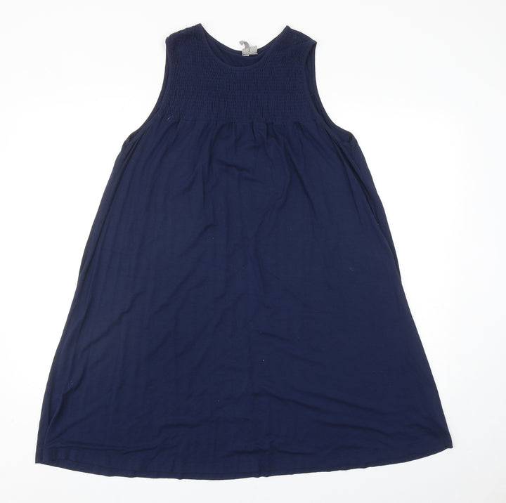 ASOS Womens Blue Polyester Shift Size 12 Round Neck Pullover
