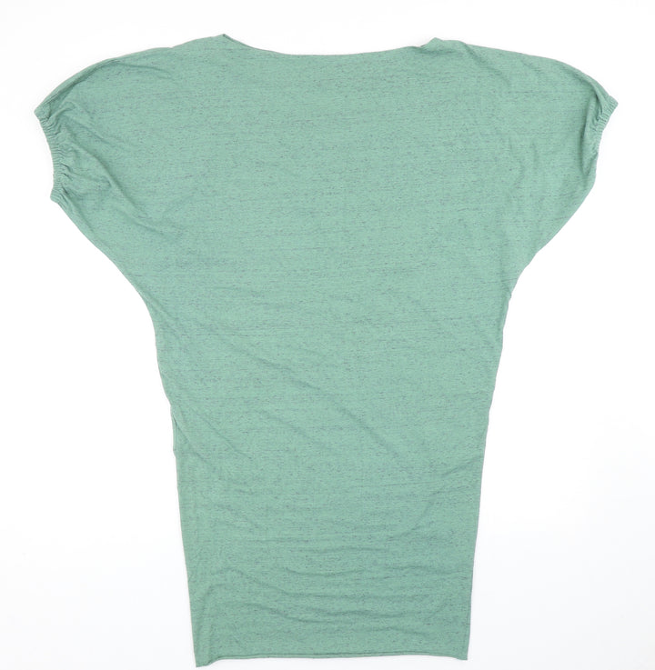 By Insomnia Womens Green Cotton T-Shirt Dress Size S Round Neck Pullover -