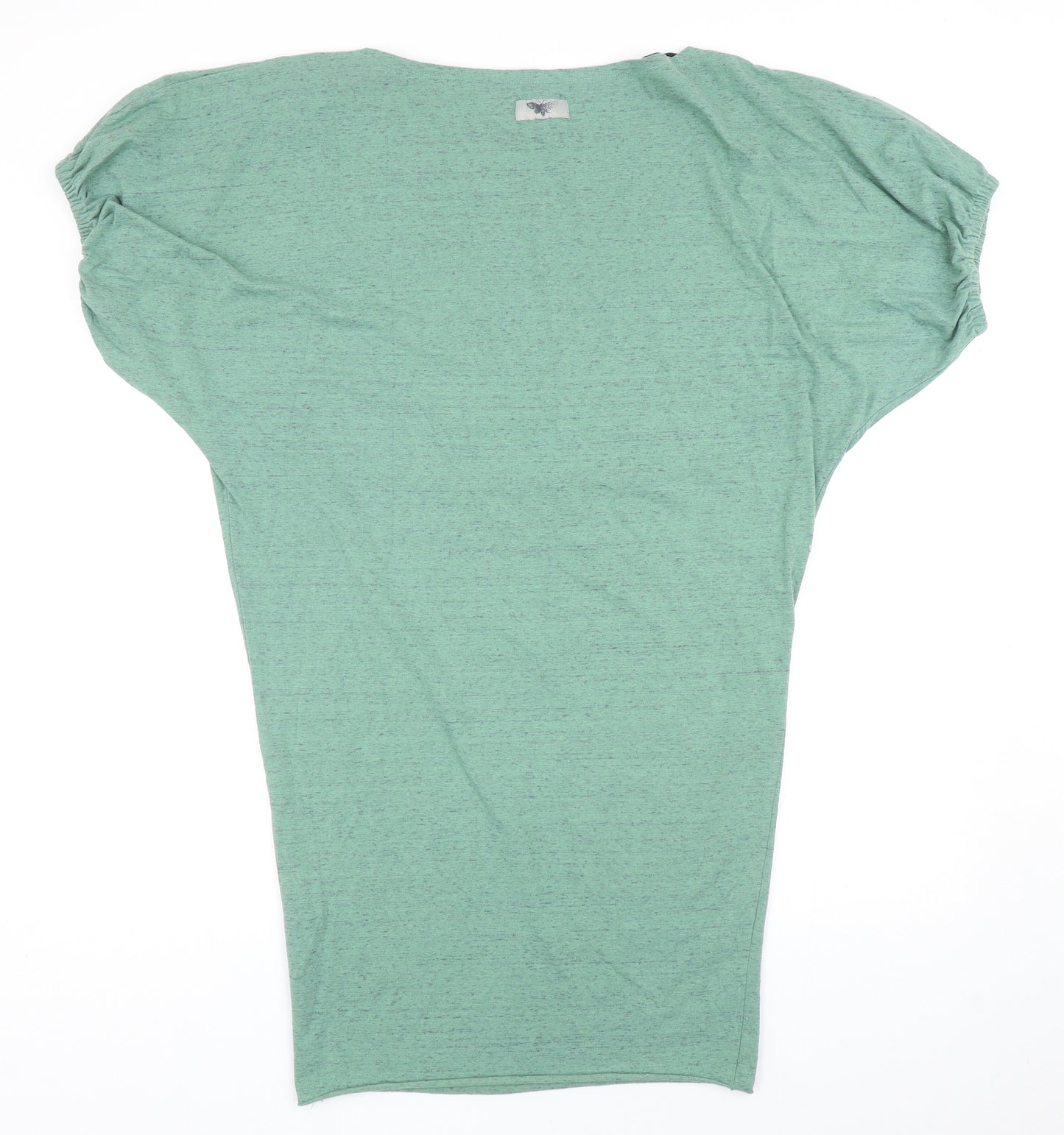 By Insomnia Womens Green Cotton T-Shirt Dress Size S Round Neck Pullover -