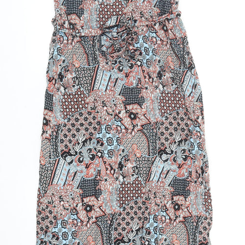 Dorothy Perkins Womens Multicoloured Geometric Polyester Maxi Size 8 Scoop Neck Pullover