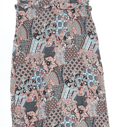 Dorothy Perkins Womens Multicoloured Geometric Polyester Maxi Size 8 Scoop Neck Pullover