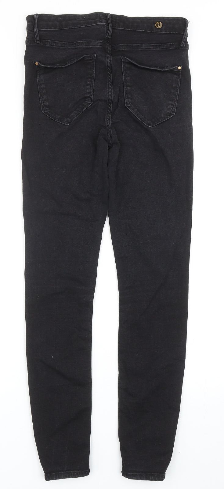 River Island Womens Black Cotton Skinny Jeans Size 10 Regular Zip
