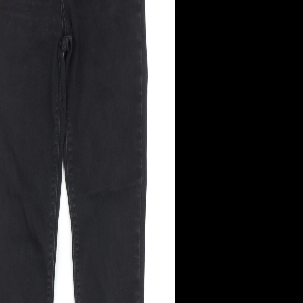 River Island Womens Black Cotton Skinny Jeans Size 10 Regular Zip