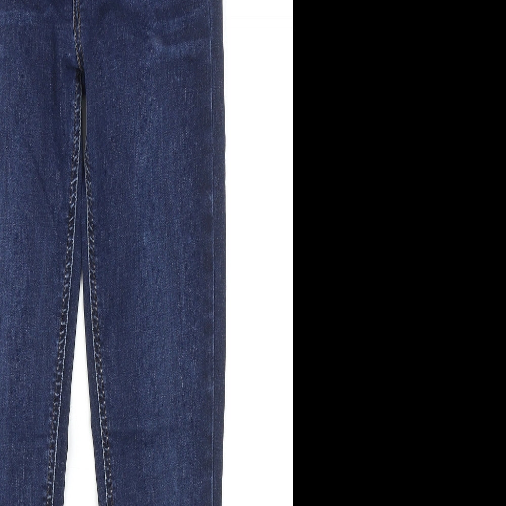 River Island Womens Blue Cotton Skinny Jeans Size 10 Regular Zip