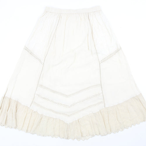 Just Elegance Womens Ivory Viscose Peasant Skirt Size M