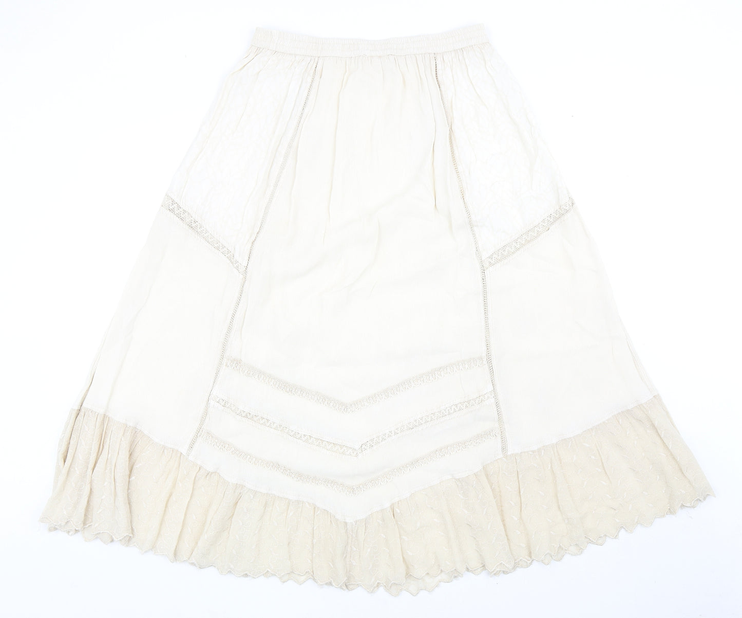Just Elegance Womens Ivory Viscose Peasant Skirt Size M