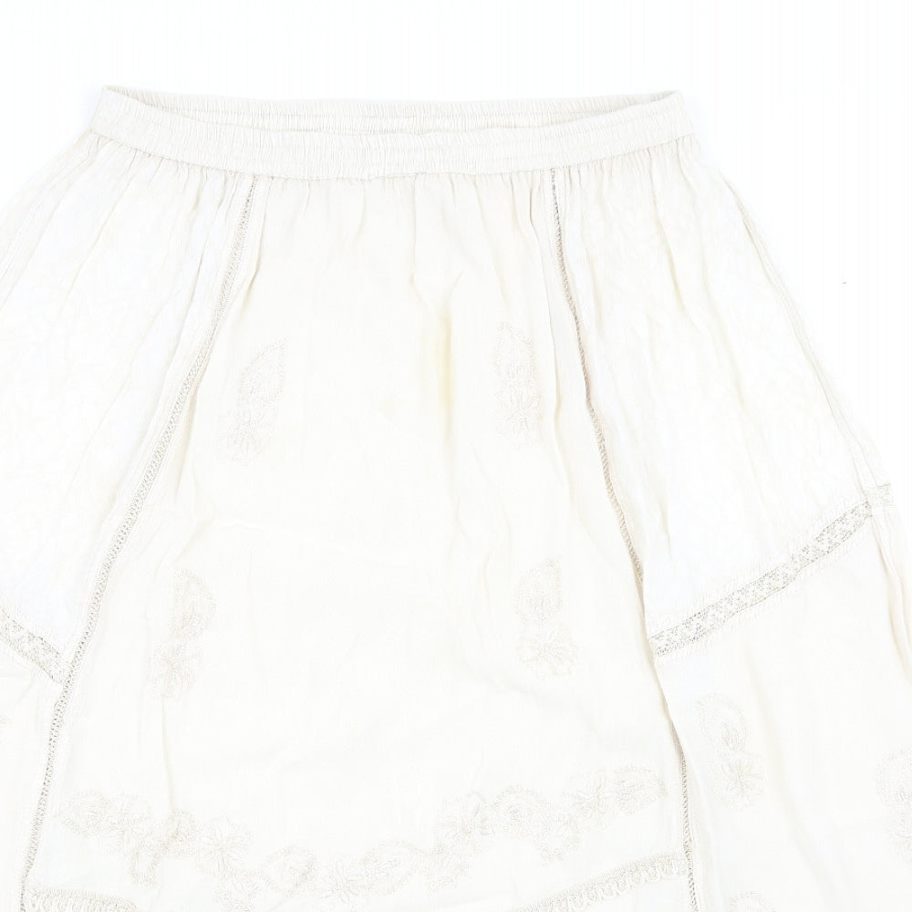 Just Elegance Womens Ivory Viscose Peasant Skirt Size M