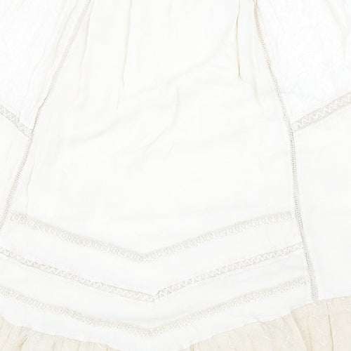 Just Elegance Womens Ivory Viscose Peasant Skirt Size M