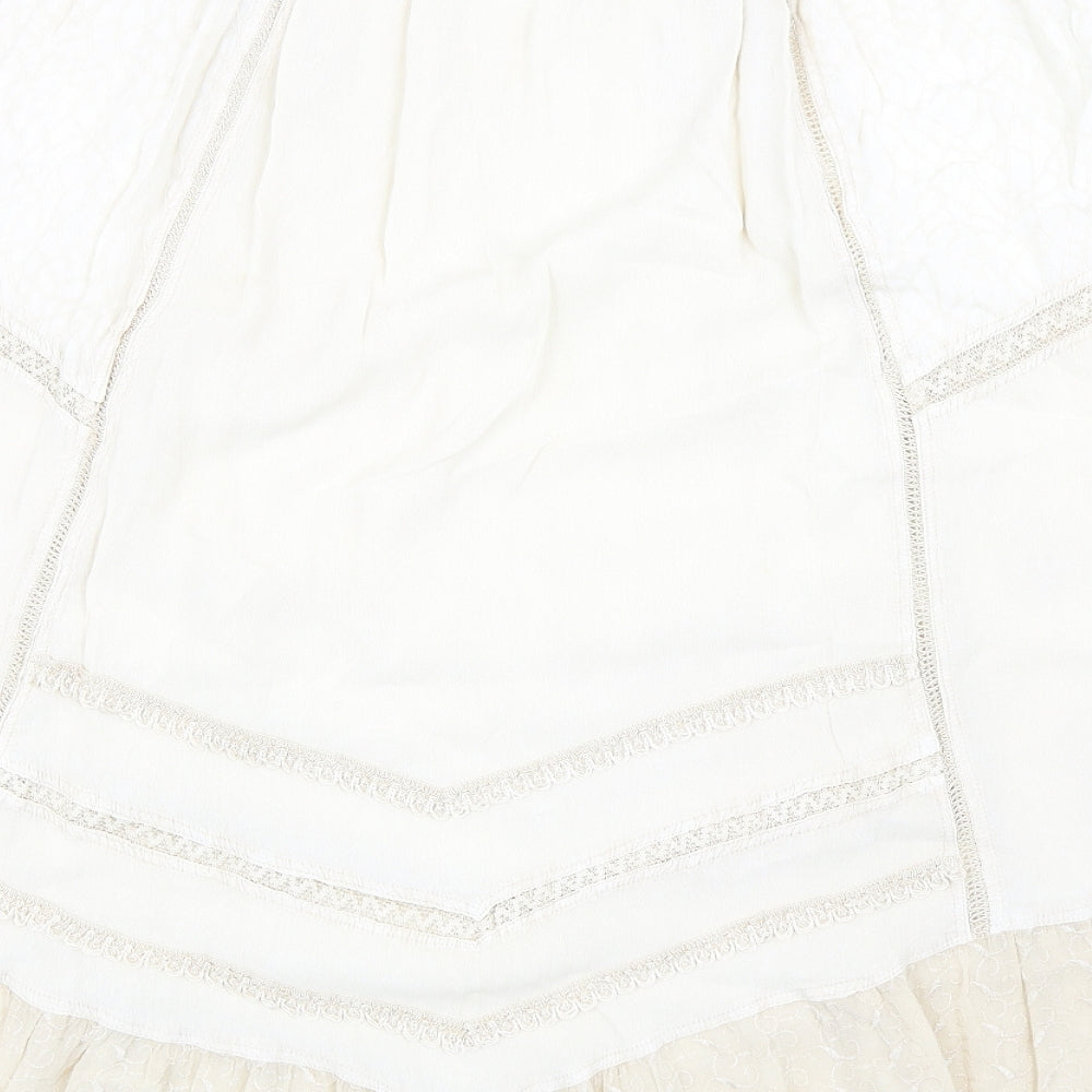Just Elegance Womens Ivory Viscose Peasant Skirt Size M