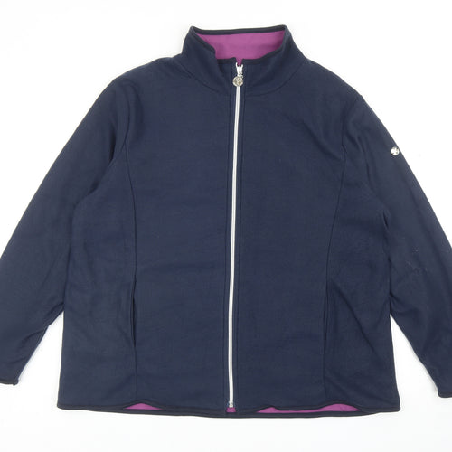 Anne De Lancay Womens Blue Jacket Size L Zip