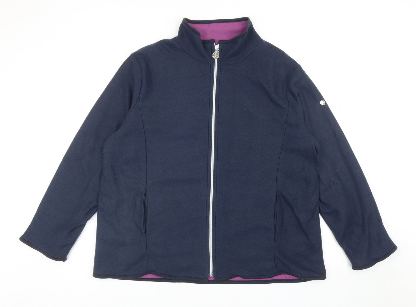 Anne De Lancay Womens Blue Jacket Size L Zip